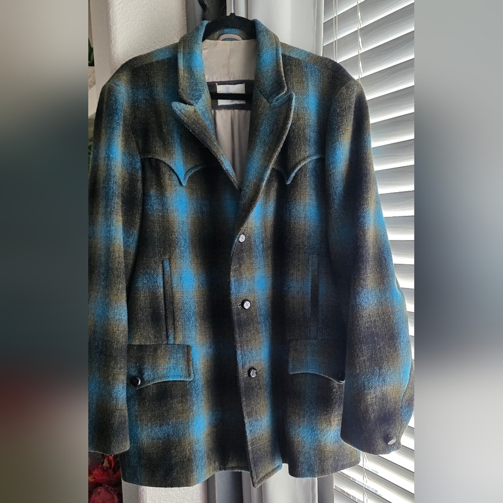 Pioneer Wear Scalloped Yoke Wool Western Sport Coat Unisex See Measurements